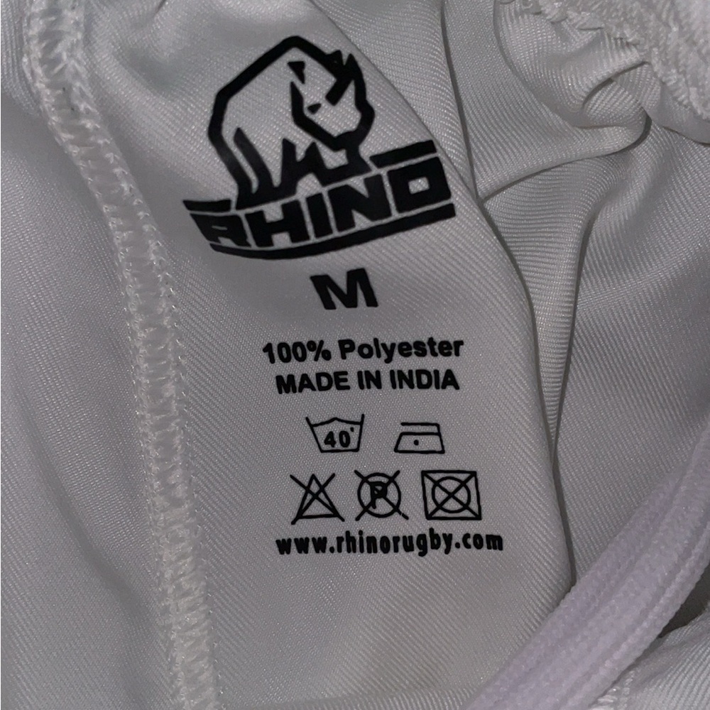 Rhino White Athletic Rugby Shorts Size Medium - Picture 2 of 3